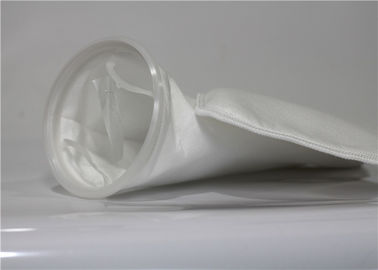 China 100 300 Micron Food Grade Fabric Nylon Filter Bag White Color Post Heat Setting supplier