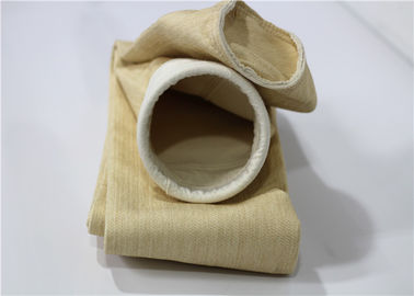 Economical Nomex Needle Felt , Liquid Filter Bag Low Pressure Drop Yellow supplier