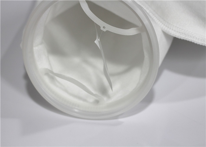 Oil 200 Micron Filter Bag , Industrial Filter Socks Polyester Material White Color