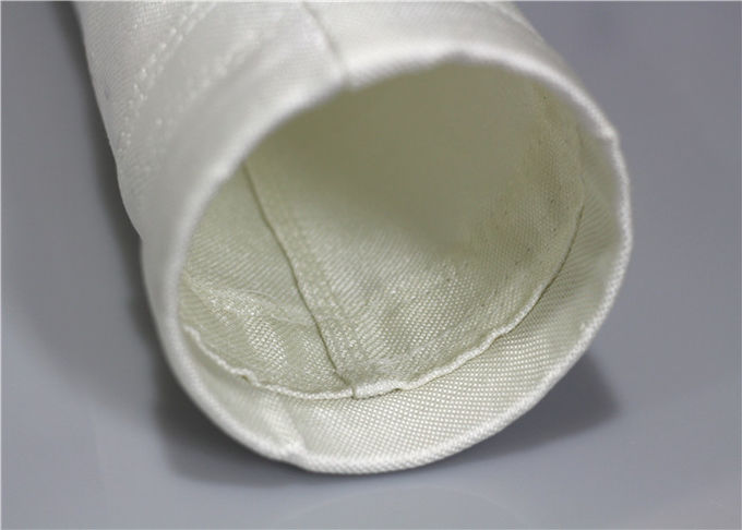 Dust Peeling Fiberglass Filter Bag Low Power Consumption Size Stable Plain Weave Texture
